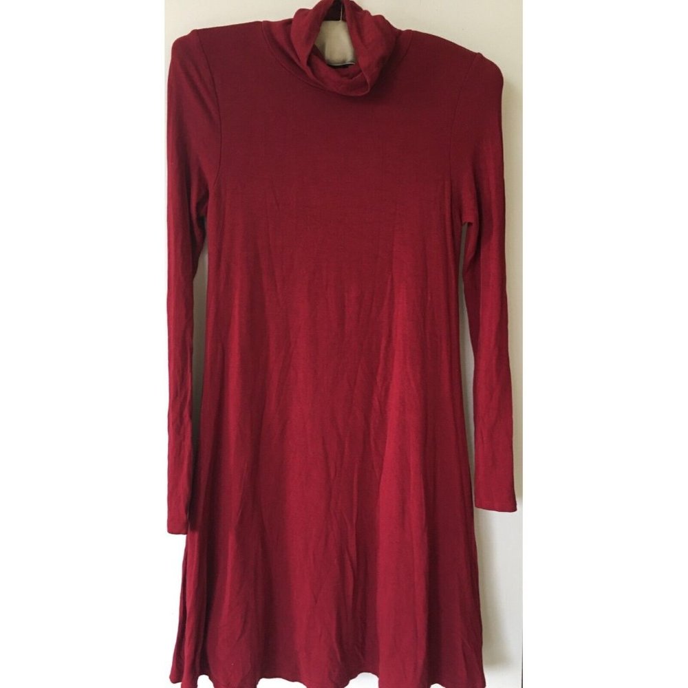 Lulus Dress Size XS Stretch Jersey Swing Mini Dress Red Long Sleeve NEW